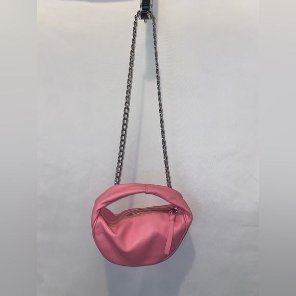 By Far Bubblegum pink leather handle bag with detachable crossbody chain - Picture 2 of 7